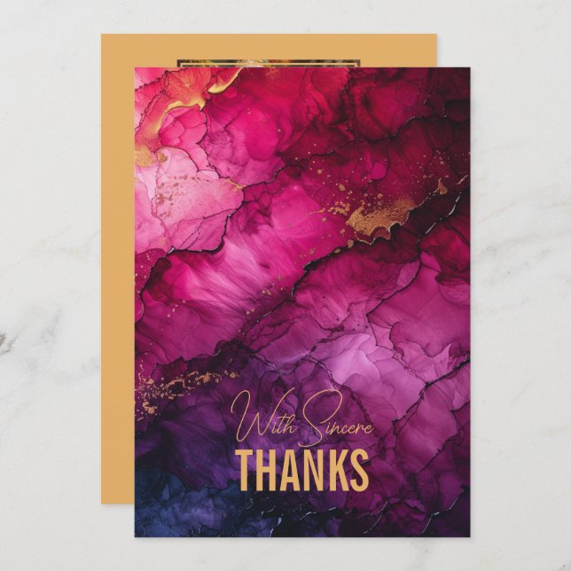 Mit Foto Celestial Elegance Marble Symphony Dankeskarte (Vorne/Hinten)