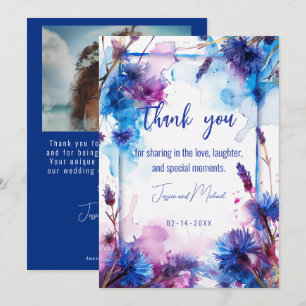 💍 mit Foto Cornblumen und Lavendel Bliss Dankeskarte