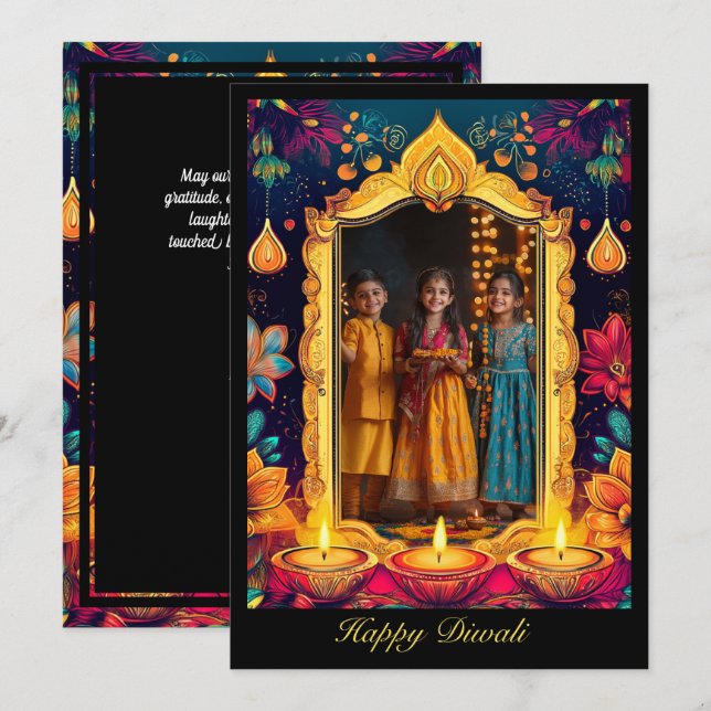Mit Foto Diwali Nachtglühen (Vorne/Hinten)