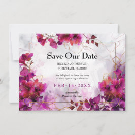 Mit Foto Fuchsia Verzauberung: Wasserfarbe Save The Date