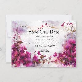 Mit Foto Fuchsia Verzauberung: Wasserfarbe Save The Date