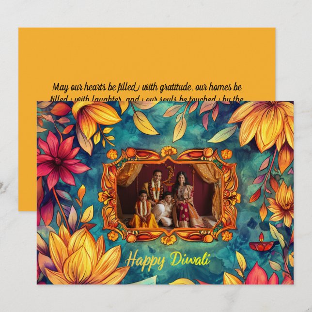 Mit Foto Happy Diwali (Vorne/Hinten)