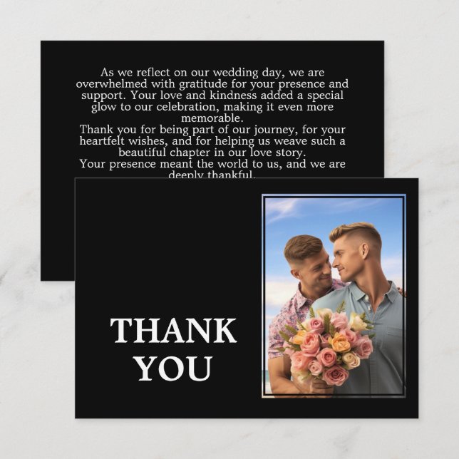 🌈 mit Foto LGBTQ Ewige Einheit Hochzeit Dankeskarte (Vorne/Hinten)