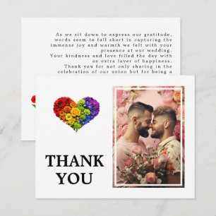 Mit Foto LGBTQ+ Gemeinsam Aufblühen Dankeskarte