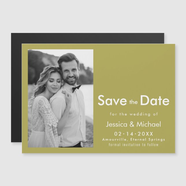 💍 mit Foto Save the Date Magneteinladung (Vorne/Hinten)