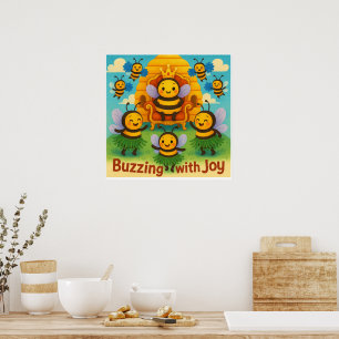 Mit Freude zelebrieren - Niedliche Bienenkönigsfei Poster
