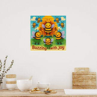 Mit Freude zelebrieren - Niedliche Bienenkönigsfei Poster