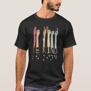 Mit freundlichem Zeichen in Braille-Sprache visuel T-Shirt