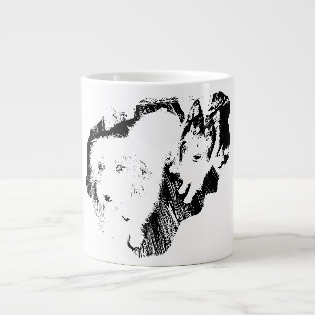 Mit freundlichen Augen, zarter Arm Jumbo-Tasse (Vorderseite)