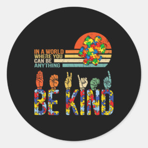 Mit freundlicher Hand Gebärdensprache Asl Puzzle A Runder Aufkleber