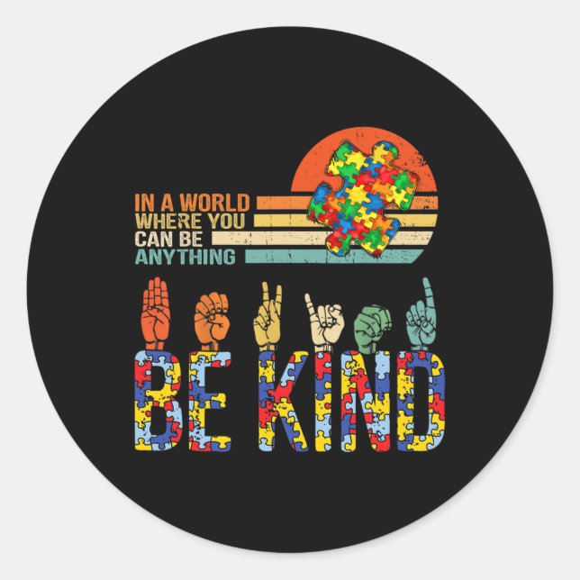 Mit freundlicher Hand Gebärdensprache Asl Puzzle A Runder Aufkleber (Vorderseite)