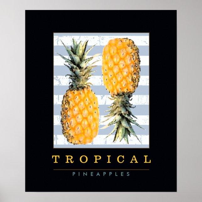 mit Früchten dekoriert. Ananas Poster (Vorne)