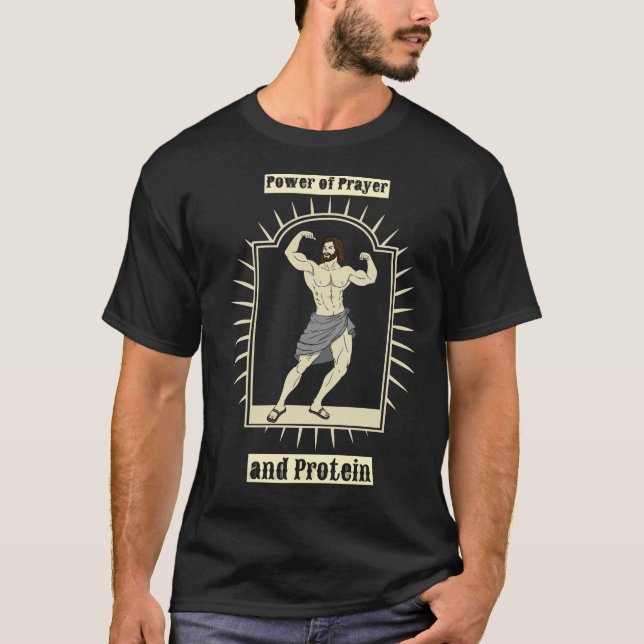 mit Gebet und Eiweiß betrieben T-Shirt (Vorderseite)
