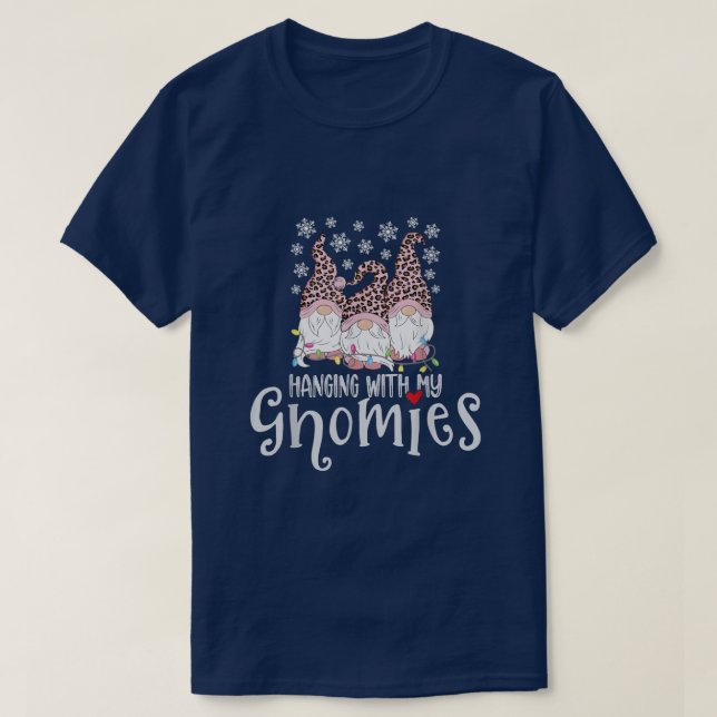 Mit Gnome Gnome Gnome Frohe Weihnachten Pink Le T-Shirt (Design vorne)