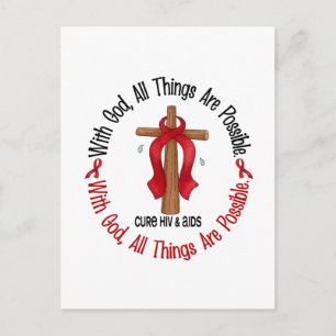 MIT GOD CROSS AIDS / HIV T - Shirt & Geschenke Postkarte