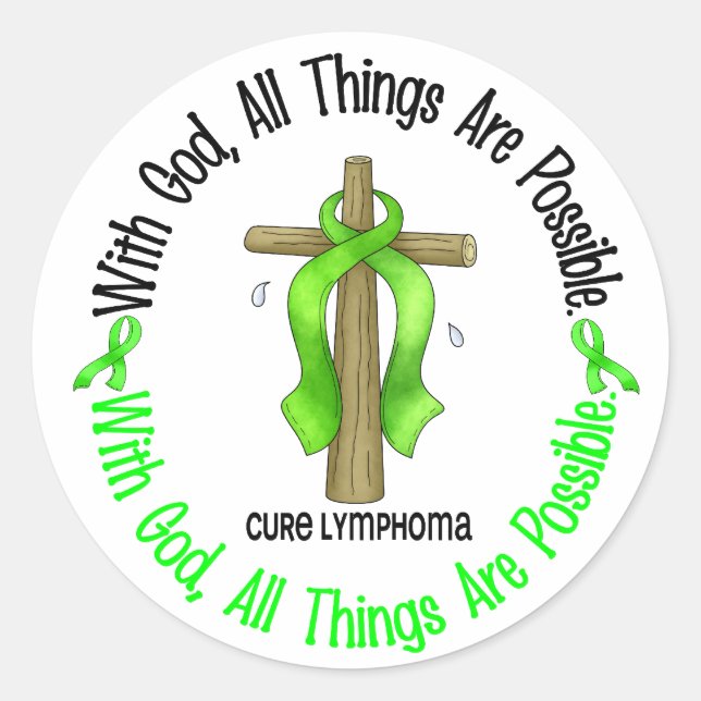 MIT GOD CROSS Non-Hodgkin-Lymphom-T - Shirt Runder Aufkleber (Vorderseite)