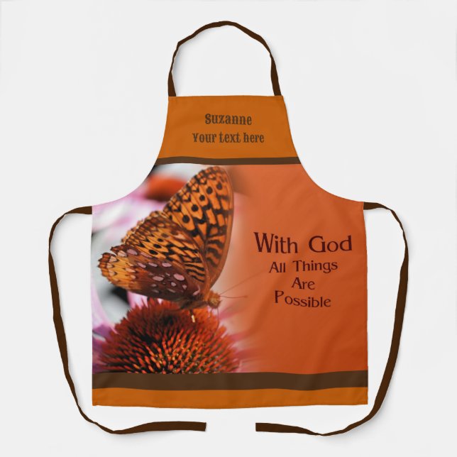 Mit Gott alles Mögliche Inspiration Personalisiert Schürze (Vorderseite)
