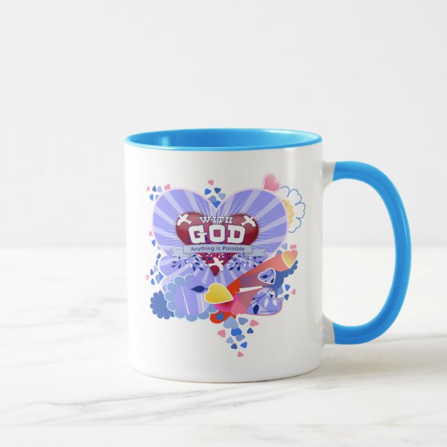 Mit Gott Herzen Tasse (Rechts)