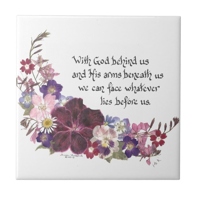 Mit Gott hinter uns… Fliese (Vorderseite)