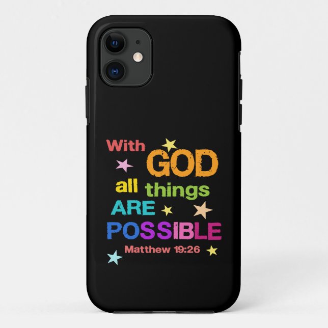 Mit Gott ist alles möglich Bibelverse Case-Mate iPhone Hülle (Rückseite)