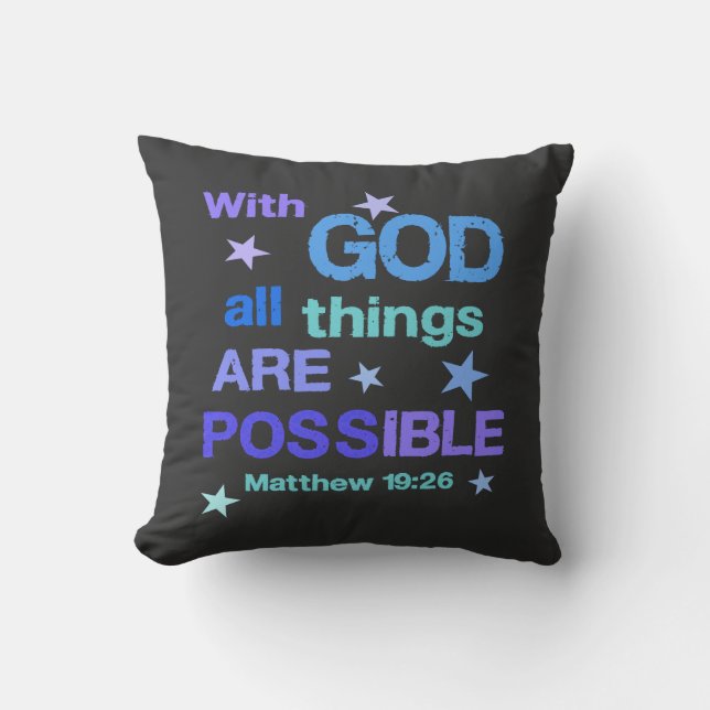 Mit Gott ist alles möglich Bibelverse Kissen (Vorderseite)