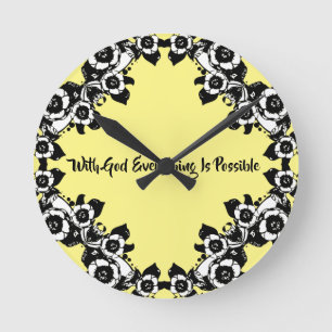 Mit Gott ist alles möglich Bio-Zitate Runde Wanduhr
