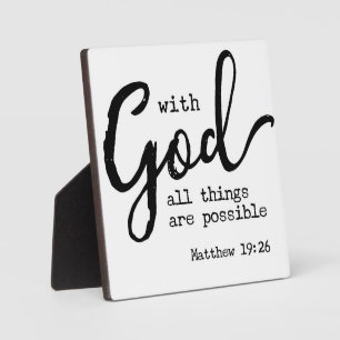 Mit Gott ist alles möglich Matthew 19:26 Fotoplatte