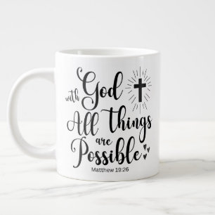 Mit Gott ist alles möglich - Matthew 19:26 Jumbo-Tasse
