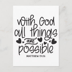 Mit Gott ist alles möglich. Matthew 19:26 Postkarte