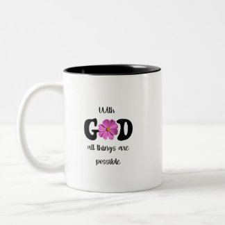 Mit Gott ist alles möglich. Zweifarbige Tasse