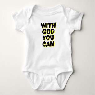Mit Gott kann man Unisex auf der Basis des Glauben Baby Strampler