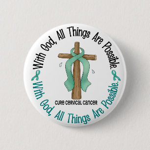 MIT GOTT-KREUZ Gebärmutterkrebs-T - Shirts u. Button