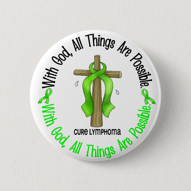 MIT GOTT-KREUZ Non-Hodgkins Lymphom-T - Shirts Button (Vorderseite)