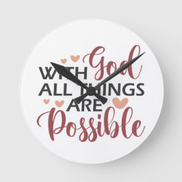 Mit Gott Runde Wanduhr