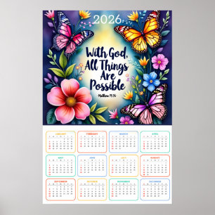 Mit Gott sind alle Dinge möglich 2026 Kalender  Poster