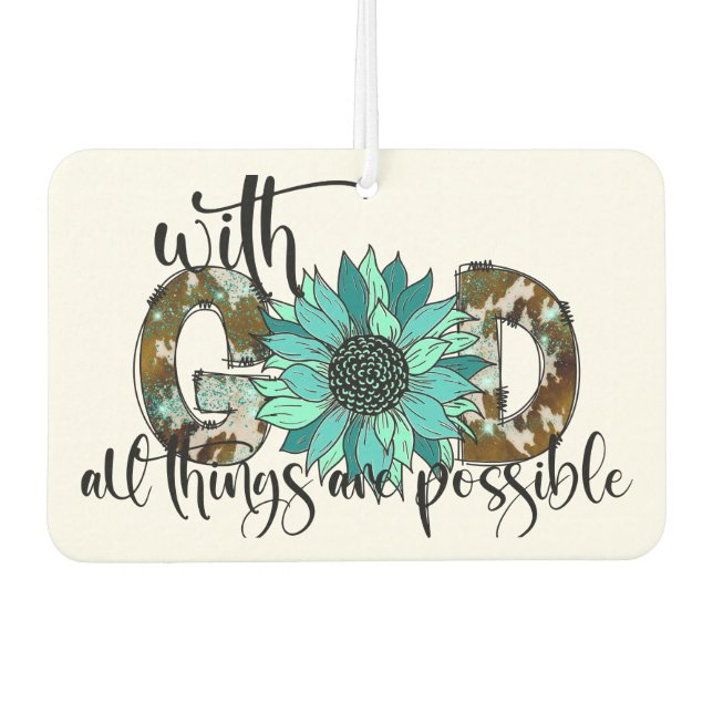 Mit Gott sind alle Dinge möglich Autolufterfrischer (Vorderseite)