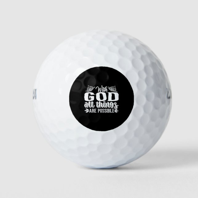 Mit Gott sind alle Dinge möglich christlich-niedli Golfball (Vorderseite)