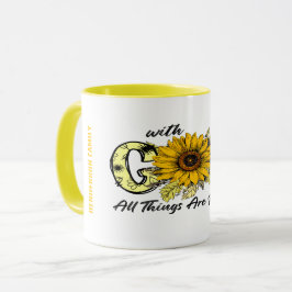 MIT GOTT SIND ALLE DINGE MÖGLICH SONNENBLÜTER TASSE