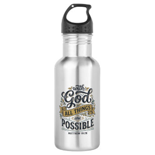 Mit Gott sind alle Dinge möglich Vintage-Christen Edelstahlflasche