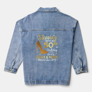 Mit Götter Gnade in meinen 50. Geburtstag eintrete Jeansjacke