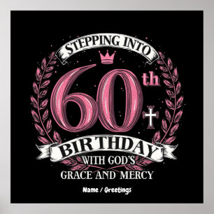 Mit Gottes Gnade in meinen 60. Geburtstag eintrete Poster