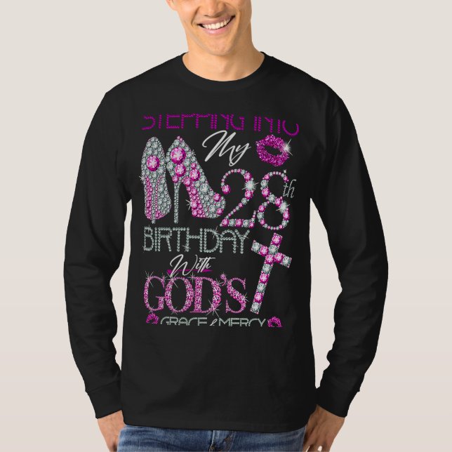 Mit Gottes Gnade und Gnade in meinen 28. Geburtsta T-Shirt (Vorderseite)