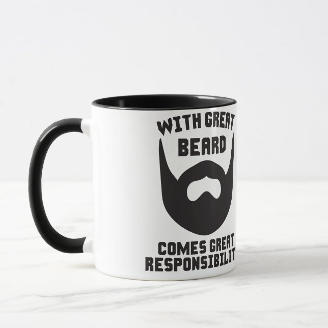 Mit großem Bart kommt große Verantwortung Tasse (Links)