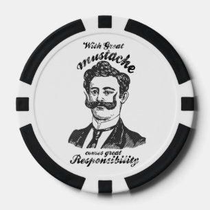 Mit großem Schnurrbart kommt große Verantwortung. Pokerchips