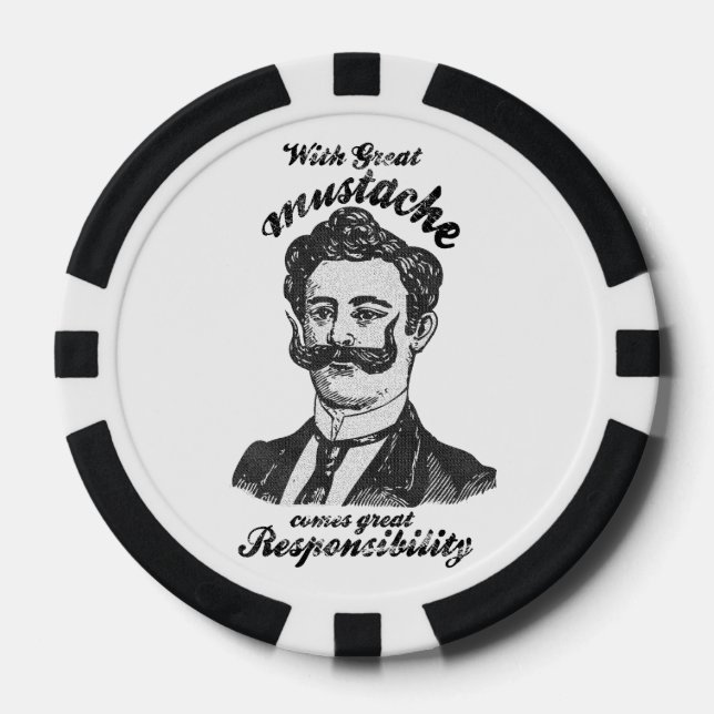 Mit großem Schnurrbart kommt große Verantwortung. Pokerchips (Vorderseite)