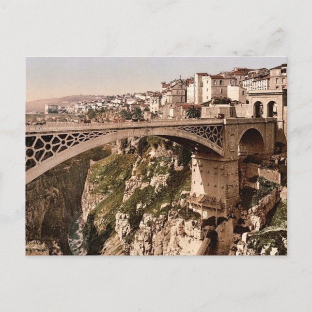 Mit großer Brücke, Konstantin, Algerien, klassisch Postkarte (Vorderseite)