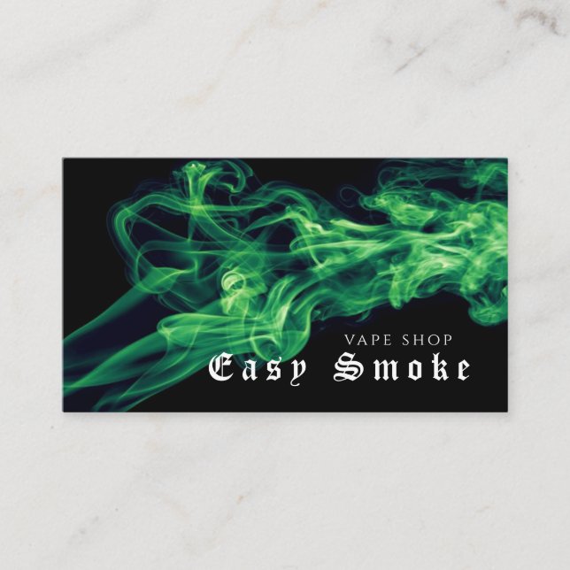 Mit grünem Vape-Shop von der Masse abheben Visitenkarte (Vorderseite)