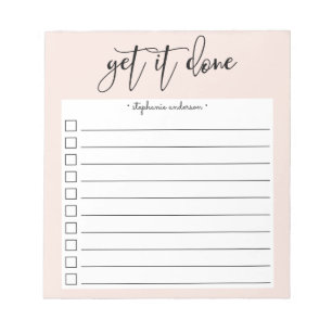 Mit Handschrift Personalisiertes Rosa machen Notizblock