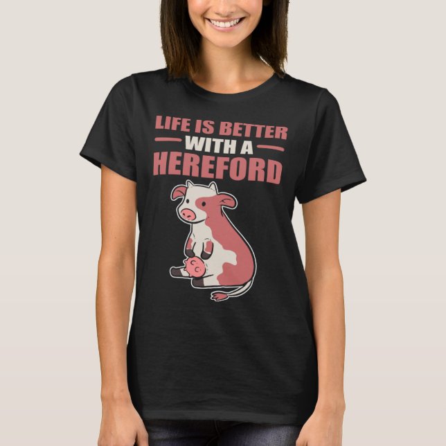 mit Hereford Cow Bauer T-Shirt (Vorderseite)