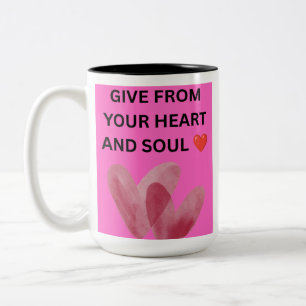 MIT HERZ UND SEELE GEBEN ❤️ ZWEIFARBIGE TASSE